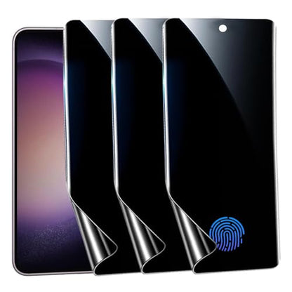 nulala Privacy Screen Protector for Samsung Galaxy S23 FE [Not Glass] Support Fingerprint Unlock -Touch Sensitive Anti-Spy Flexible TPU Film for Samsung S23 FE, 3-Pack - size: Galaxy S23 FE