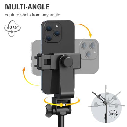 Liphisy 64” Tripod for Cell Phone & Camera with Remote and Phone Holder