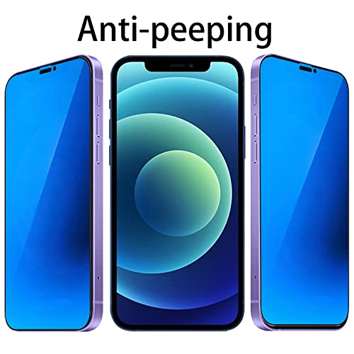 2 Pack Anti-Blue Privacy Tempered Glass Suit for iPhone 12 / iPhone 12 Pro Mirror Anti-Spy Screen Protector Anti-Peeping Film Electroplated 9H Hardness Anti-scratch 6.1 inch (Blue) - size: For iPhone 12 /iPhone 12 Pro