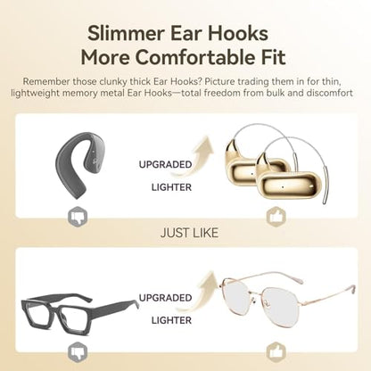 Xmenha Open Over Ear Earbuds Wireless Bluetooth Open Ear Headphones - color: Skin Tone