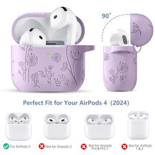Lerobo for AirPods 4 AirPods 5 Case with Cleaner Kit & Keychain, Lavender - color: A-Lavender, size: AirPods 5&4