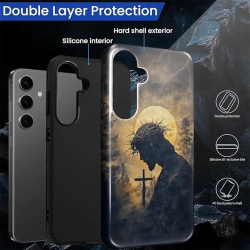 CARLOCA Case for Samsung Galaxy S24,Faith Inspired Christians Scripture Design Hybrid Dual Protection Soft TPU + Hard PC,Shockproof Anti-Scratch Cover Men Women Stylish Protective Phone Case - color: Faith Inspired Christians Scripture, size: Galaxy S24