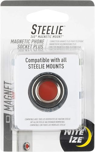 Nite Ize Steelie Magnetic Phone Socket Plus - Strong Dashboard Mount Phone Socket for a Secure Hold - Smooth Glide - Adjustable Viewing - Works with Steelie Mounts - style: Phone Socket Plus
