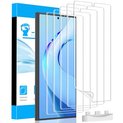 LYWHL 5 Pack for Samsung Galaxy S22 Ultra Screen Protector [Like Original Fingerprint Unlock], Real Invisible Self-Healing Protective Film [Not Glass], HD Clear, Case Friendly, Scratch-Resistant - size: 6.8 inch - Samsung Galaxy S22 Ultra