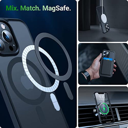 TORRAS for iPhone 13 Pro Max Case [Fit for MagSafe][12FT Military Grade Drop Tested] Magnetic Translucent Shockproof Slim Tough Anti-Fingerprint Case for iPhone 13 Pro Max, Black | 12FT Military Grade Drop Test, Translucent Shockproof Slim Tough Anti Fing