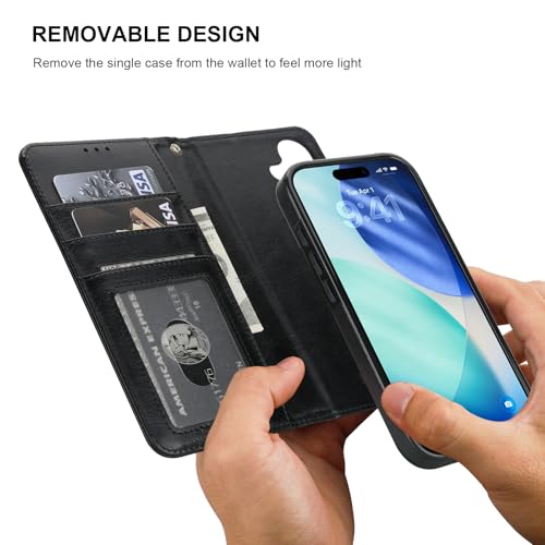 Bocasal for MagSafe Wallet Case Card Holder for iPhone 17, Black - color: Black for MagSafe