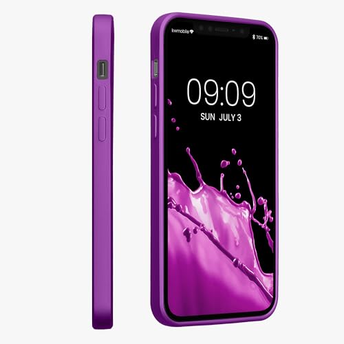 kwmobile Case Compatible with Apple iPhone 12 / iPhone 12 Pro Case - Soft Slim Metallic TPU Silicone Cover - Metallic Violet - color: Metallic Violet