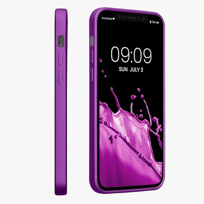 kwmobile Case Compatible with Apple iPhone 12 / iPhone 12 Pro Case - Soft Slim Metallic TPU Silicone Cover - Metallic Violet - color: Metallic Violet