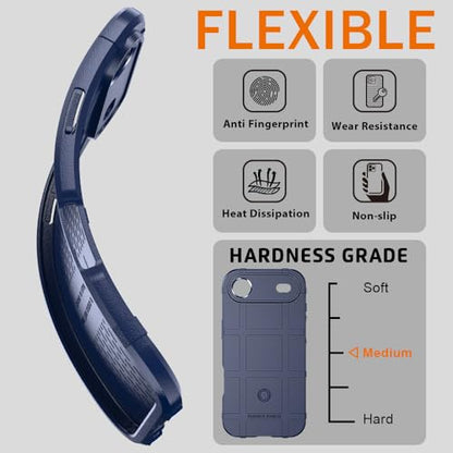 Rugged Shield Case for iPhone Air (6.5"), 8ft Military Drop Proof, Wear Resistant Tactical Cover, Navy Blue - color: Navy Blue, size: iPhone Air