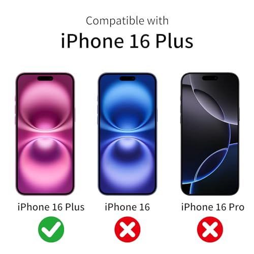 2 Pack Privacy Screen Protector for iPhone 16 Plus with 2 Pack Camera Lens Protector, 9H Hardness Double Shatterproof Anti-Spy Tempered Glass Film, Easy Installation - size: iPhone 16 Plus
