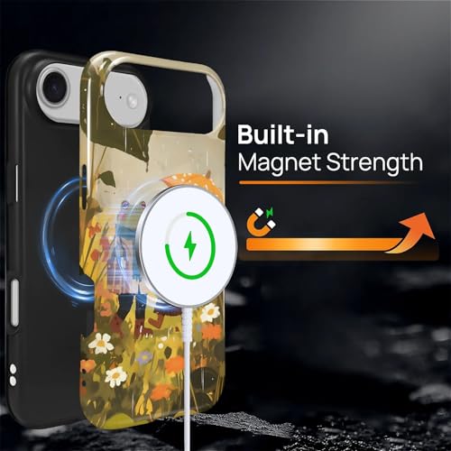 Magnetic for iPhone 17 Air Case,[Compatible with Magsafe] Dual Layer Protective Heavy Duty Shockproof Rugged Drop Protection Bumper Hybrid Case - Rain Frog and Toad - color: Rain Frog and Toad, size: iPhone 17 Air