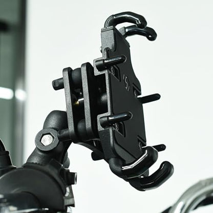 Motorcycle Phone Holder with Shock Absorber Motorbike Phone Support for Bike Handlebar Vibration Dampening for Cyclists