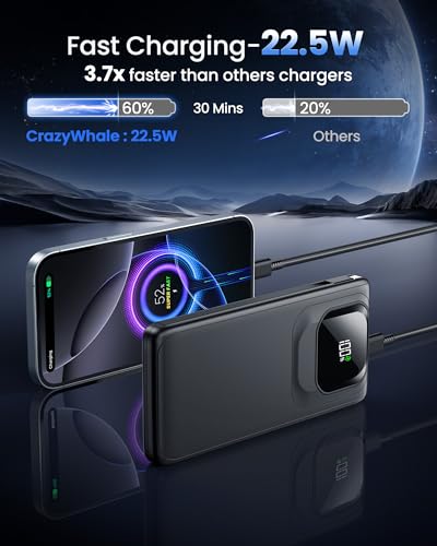 Portable Charger Power Bank with Built-in Cables Fast Charging