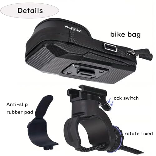WOLFILIST Phone Holder for Bike/E-Bike, Bicycle Handlebar/Top Tube Bag