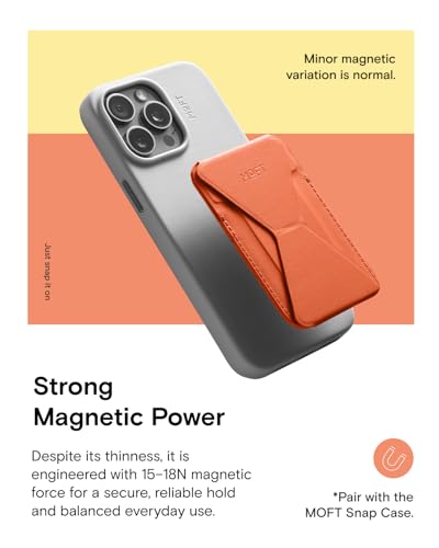 MOFT Magnetic Wallet Stand Compatible with iPhone 18/17/16/15/14/13 Series, Angle Adjustment Magsafe Compatible MOVAS Phone Stand - color: Sunrise, size: Standard