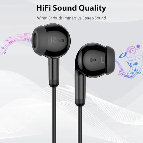USB C Earbuds Headphone for iPad 10th Gen for iPhone Duo 18 Pro 17 15 Black - color: Black