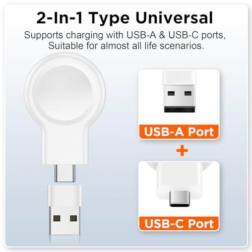 for Apple Watch Charger, Dual-Port Magnetic Portable iWatch Charger - color: AA-White