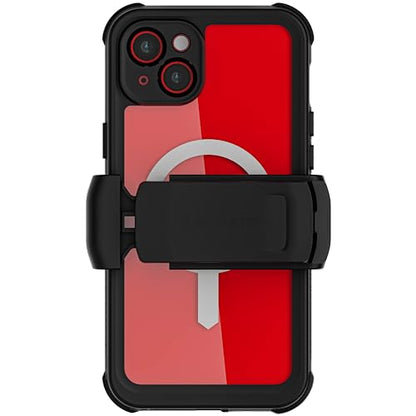 Ghostek Nautical Waterproof Apple iPhone 15 Plus Case with Holster Belt Clip - Screen & Camera Protector, MagSafe Compatible, Rugged Heavy Duty (6.7 Inch, Clear) - color: Clear, size: iPhone 15 Plus