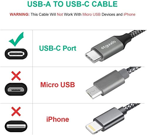 etguuds Long USB to USB C Cable, 16ft USB A to USB C Cable Fast Charging - color: Gray