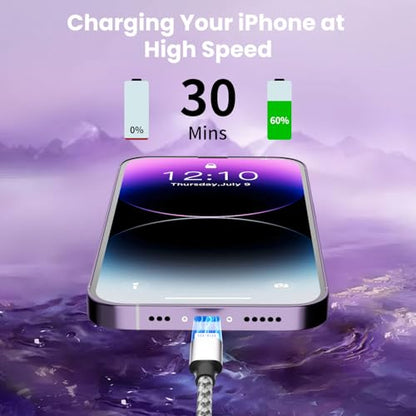 100W USB C Multi Charging Cable 3 in 1 Fast USB C Cable with E-Mark Chip - color: Gray+Purple, size: 4FT 2Pack