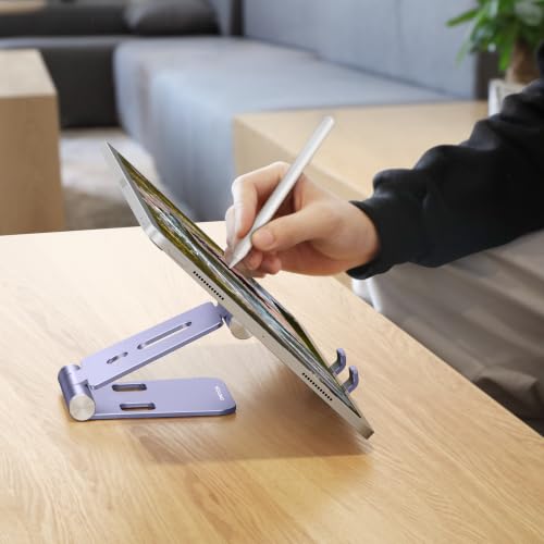 OMOTON Foldable Cell Phone Stand, C4 Portable Aluminum Phone Holder - color: Purple