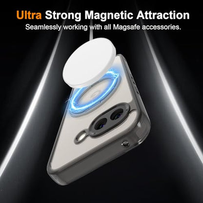 Magnetic Case for Google Pixel 10a Phone 2026 with Rotating Stand, Slim Non-Yellowing Transparent Clear Shockproof Cover with Wireless Charging (Black) - color: Black, size: Pixel 10a