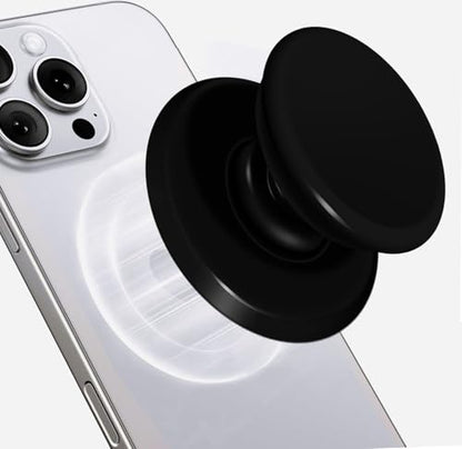 for MagSafe Phone Grip,Soft Silicone Magnetic Collapsible Cell Phone Finger Grip for iPhone 17/16/15/14/13,12 and Smartphones Tablets - Black - color: Black