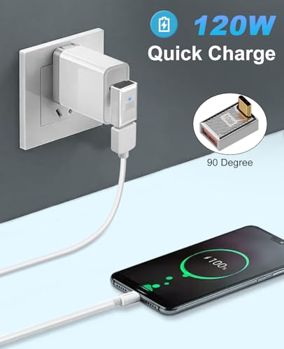 Duttek 90 Degree USB C to USB Adapter 10Gbps, 120W USB A to USB C 90 Degree Adapter 120W, USB 3.0 Female to Type C Male Charger Converter for Laptop, PC, Power Bank, Mac Book,iPad,Samsung Galaxy 2Pack - style: 90 Degree C Male to A Female Adapter