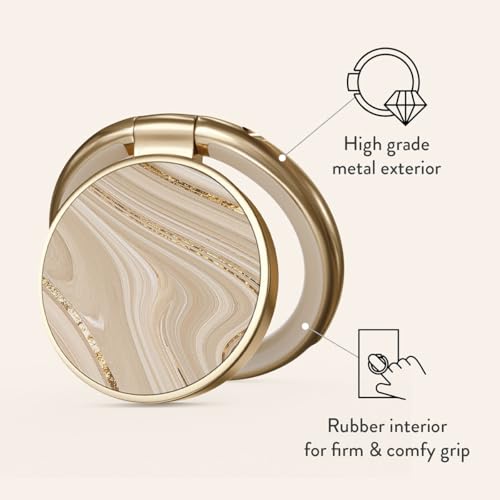 BURGA Cell Phone Ring, Holder Grip and Stand - Finger Phone Grip for Back of Smartphone Case, Kickstand 360 Rotation, Universal Ring for iPhone Samsung Galaxy Huawei Google Pixel, Stylish Accessories - color: Full Glam, style: Gold