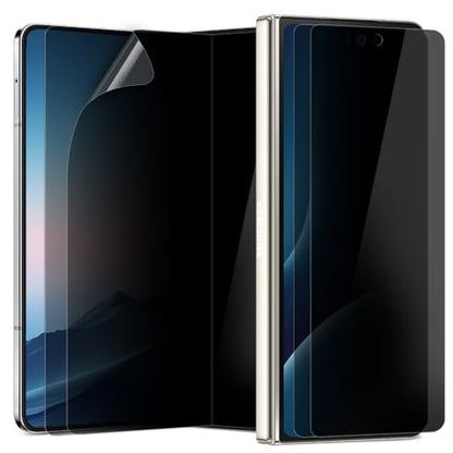 2+2 Pack Privacy Anti-Spy Screen Protector for Samsung Galaxy Z Fold 6, 2 Packs Inside + 2 Pack Front, Flexible EPU TPU Hybrid Film, Bubble free, Scratch Self-Healing, Easy Installation with Alignment jig - size: Galaxy Z Fold 6