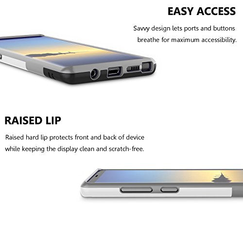 Galaxy Note 8 Case, Note 8 Cover, Jeylly [3 Color] Slim Hybrid Impact Rugged Soft TPU & Hard PC Bumper Shockproof Protective Anti-Slip Case Cover Shell for Samsung Galaxy Note 8 SM-N950 - Light Gray | [3 Color] Slim Hybrid Impact Rugged Soft TPU & Hard PC