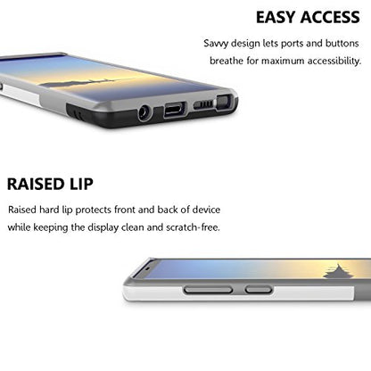 Galaxy Note 8 Case, Note 8 Cover, Jeylly [3 Color] Slim Hybrid Impact Rugged Soft TPU & Hard PC Bumper Shockproof Protective Anti-Slip Case Cover Shell for Samsung Galaxy Note 8 SM-N950 - Light Gray | [3 Color] Slim Hybrid Impact Rugged Soft TPU & Hard PC