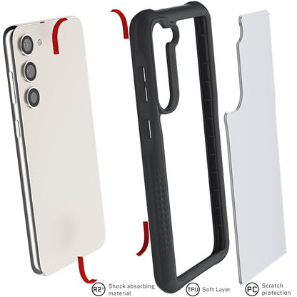 Ghostek Covert Galaxy S23 Plus Case Clear with Military Grade Shockproof Protection, Non-Slip Grip, Protective Silicone Phone Cover Designed for 2023 Galaxy S23+ (6.6") (Black) - color: Black [Limited], size: Galaxy S23 Plus