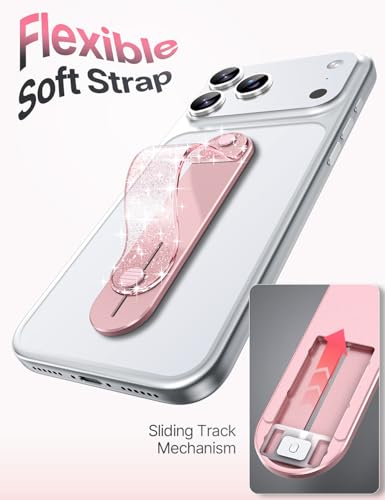 GripMate Phone Grip Holder, Finger Strap Stand, Metal Aluminum Alloy Kickstand with Soft TPU Loop - Universal Ultra Slim Comfortable Hand Grip for iPhone Samsung and Most Smartphones, (Pink 2 Pack) - color: Pink 2pcs