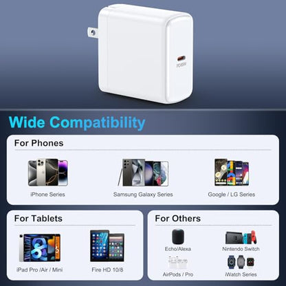 Samsung 65W Super Fast Charger Foldable Wall Charger USB C Plug for Samsung - color: White