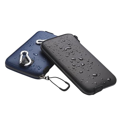 OneJoy Neoprene Phone Pouch, Lightweight Protective Cellphone Sleeve with Large Zipper Opening, Inner Pocket, Thermal Insulated, Durable Cell Phone Carrier for iPhone & Smartphones [ Navy ] - color: Navy
