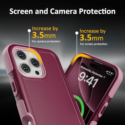 Follaroma Magnetic for iPhone 16 Pro Case, Heavy Duty Cases, Purple Pink | Compatible with MagSafe, Heavy Duty Shockproof,Military-Grade Anti-Drop Protective,Dual Layer Magnetic Protection Phone Cover - color: Purple Pink, size: iPhone 16 Pro 6.3''