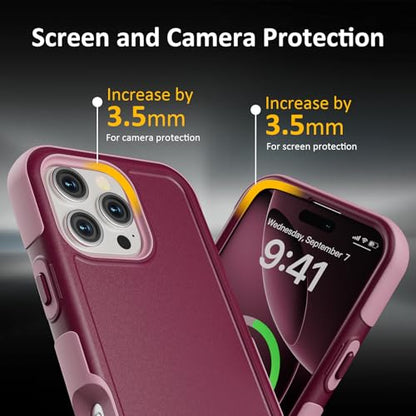 Follaroma Magnetic for iPhone 16 Pro Case, Heavy Duty Cases, Purple Pink | Compatible with MagSafe, Heavy Duty Shockproof,Military-Grade Anti-Drop Protective,Dual Layer Magnetic Protection Phone Cover - color: Purple Pink, size: iPhone 16 Pro 6.3''