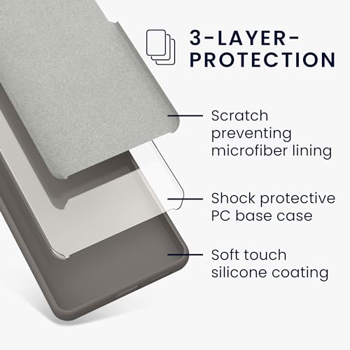 kwmobile Case Compatible with Google Pixel 7 Pro Case - TPU Silicone Phone Cover with Soft Finish - Stone Dust - color: black matte, size: Pixel 7 Pro