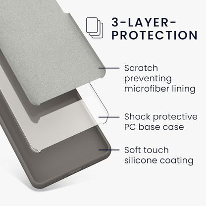 kwmobile Case Compatible with Google Pixel 7 Pro Case - TPU Silicone Phone Cover with Soft Finish - Stone Dust - color: black matte, size: Pixel 7 Pro