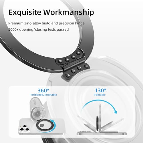 Grippopso for Magsafe Phone Grip, Magnetic Phone Grip Holder - color: Clear Black