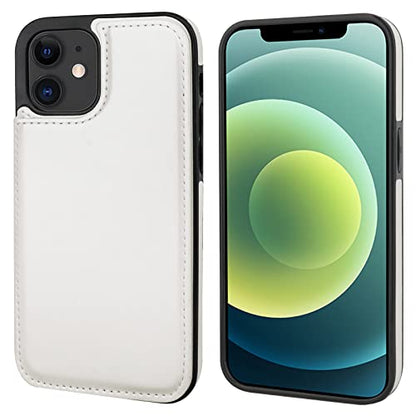 ONETOP for iPhone 12 Mini Wallet Case with Card Holder,White - color: White
