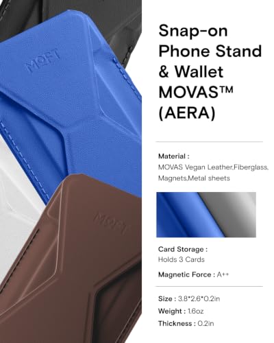 MOFT Snap-on Phone Stand & Wallet AERA, MagSafe Wallet, Slim Card Holder - color: Brownie, size: AERA