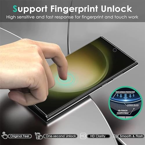 3 Pack Screen Protector Compatible for Samsung Galaxy S23 Ultra 6.8 Inch, HD Flexible Soft TPU Hydrogel Film for Samsung Galaxy S23 Ultra 5G - Support Fingerprint Unlock, High Sensitivity - size: Samsung Galaxy S23 Ultra