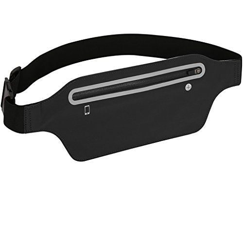 Fanny Packs for Women,Waterproof Fanny Pack for Men,Adjustable Running Belt Waist Pack Slim Expandable Pocket Belt,iPhone Running Holder Cell Phone Elastic Waist Pouch Bag for Galaxy Black - color: 1-Black