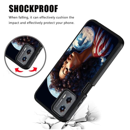 for Moto G 5G 2024/Moto G Play 5G 2024 Case, Military Grade Heavy Duty [3-Layer] Dustproof Shockproof Full-Body Protective Case for Motorola Moto G 5G 2024 - African American Women - color: African American Women-