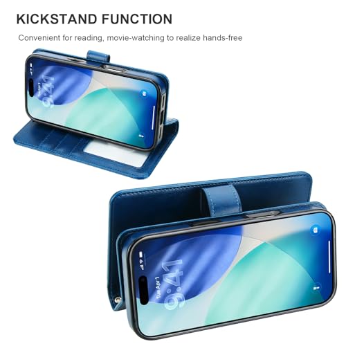 Bocasal for MagSafe Wallet Case Card Holder for iPhone 17, Blue - color: Blue for MagSafe