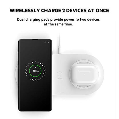 Belkin 10W Dual Wireless Charging Pad, Qi Charger for iPhone