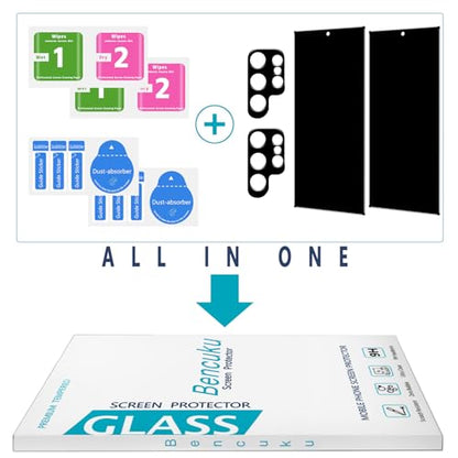 2+2 Pack Privacy Screen Protector for Samsung Galaxy S24 Ultra - color: Samsung Galaxy S24 Ultra-Black
