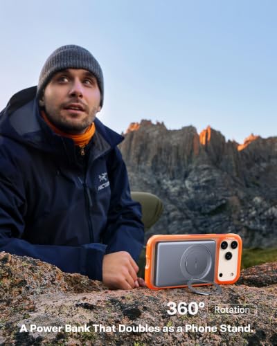 TORRAS Ostand 5000mAh iPhone 18 Pro Max Battery Pack with 360°Stand - color: Space Gray